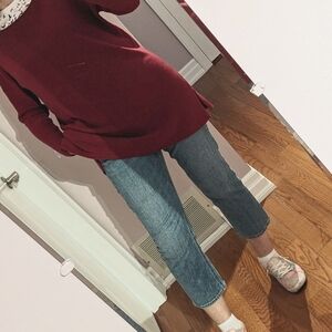 EILEEN FISHER Burgundy 100% Merino Wool Tunic